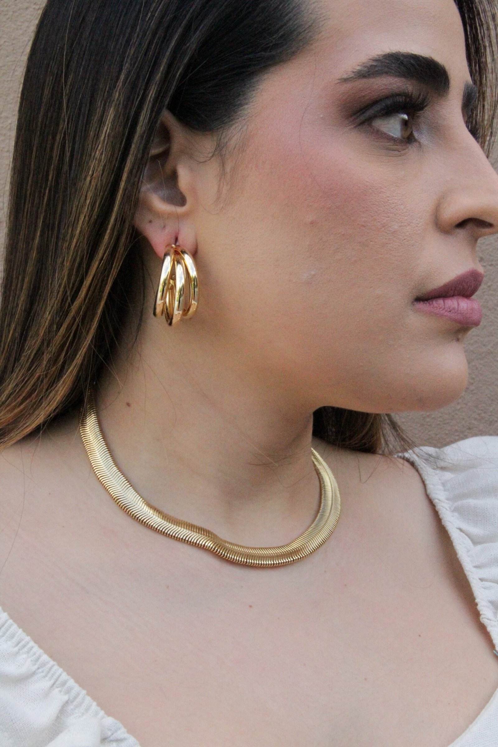 BRINCO ARGOLA TRIPLA LISO Dourado