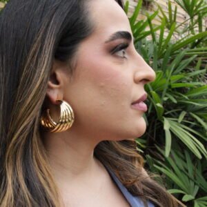 BRINCO ARGOLA FILEIRAS LISAS Dourado