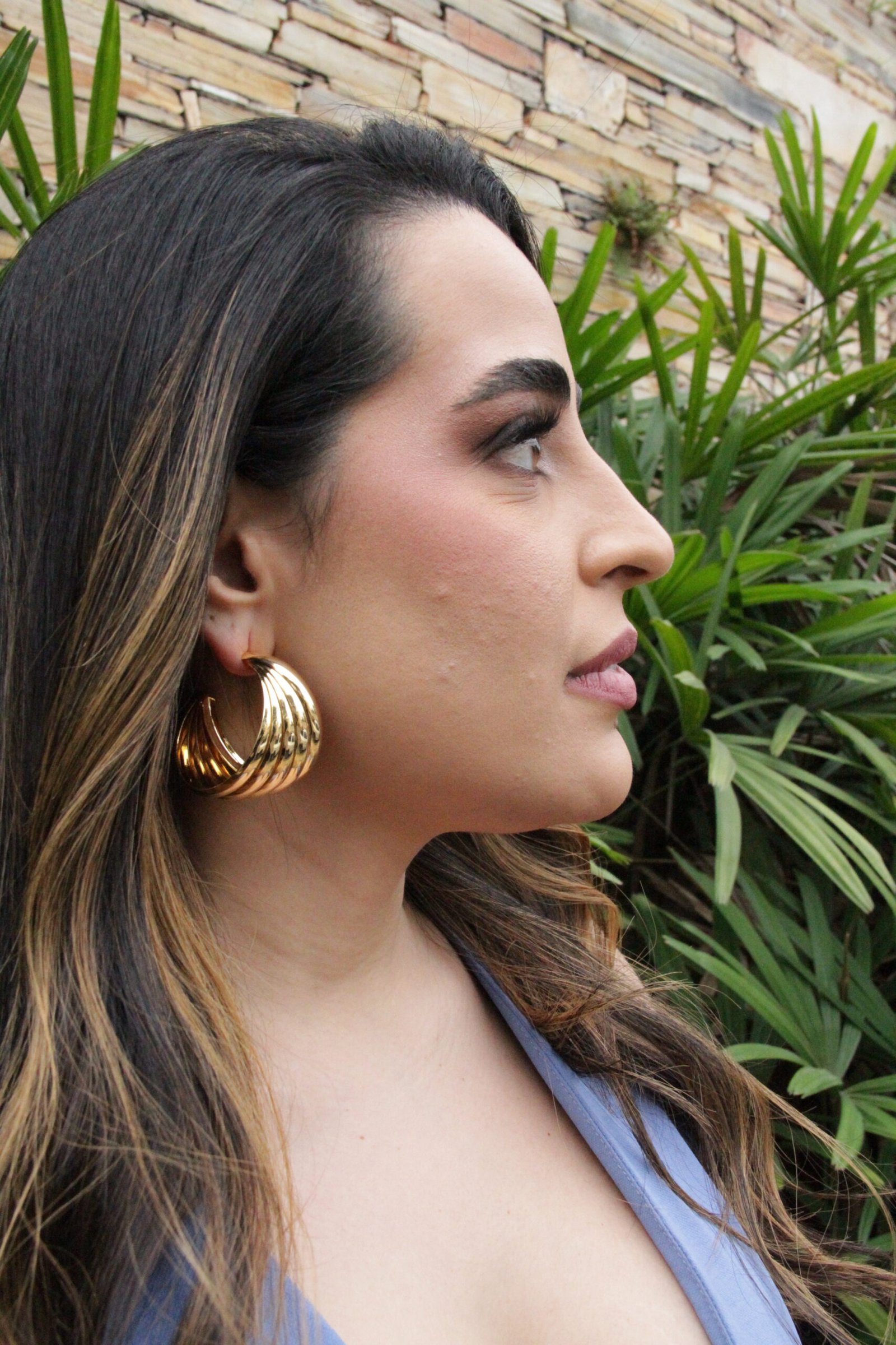 BRINCO ARGOLA FILEIRAS LISAS Dourado