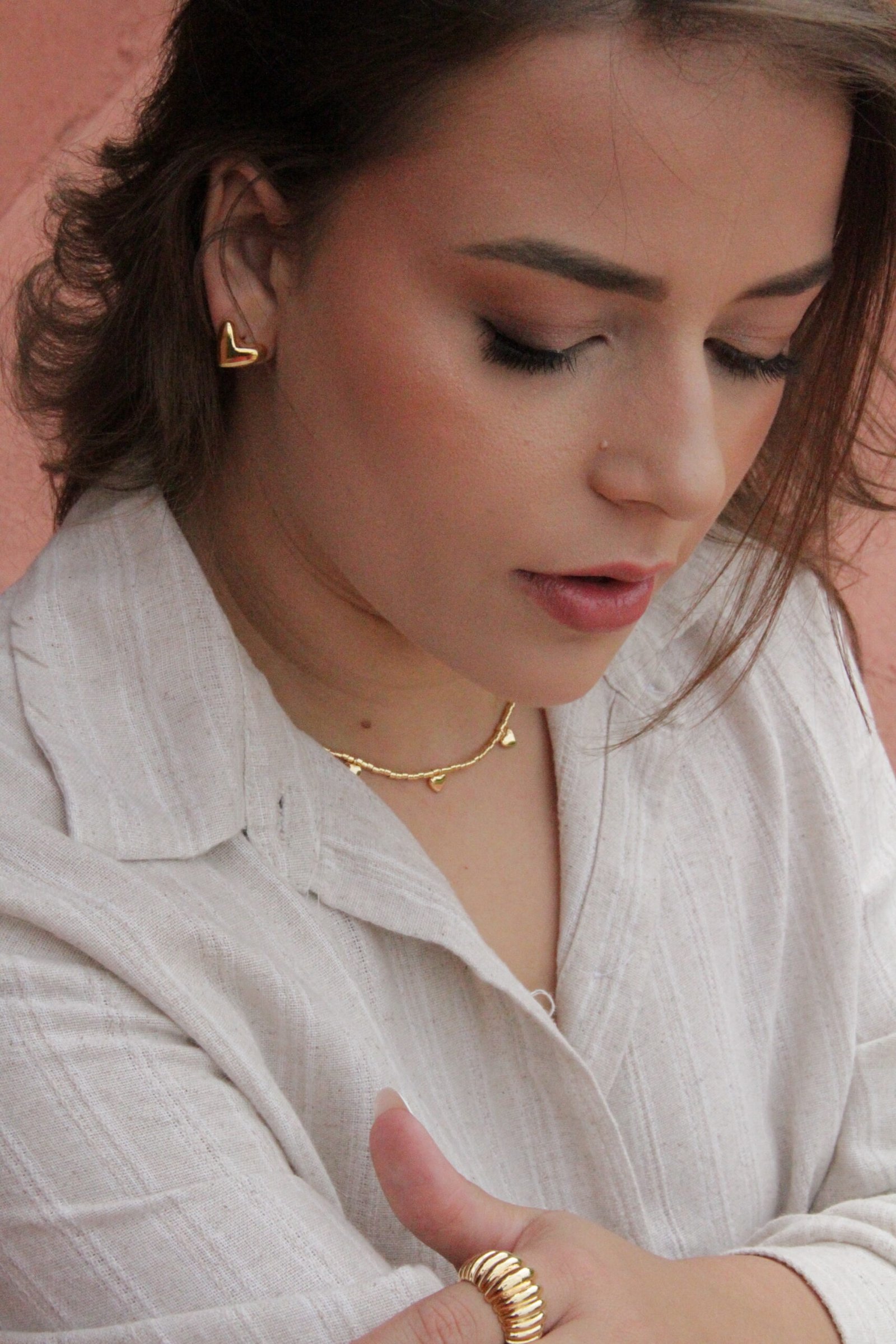 BRINCO ARGOLA CORAÇÃO LISO Dourado