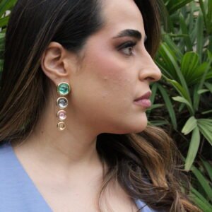 BRINCO CRISTAIS COLOR Dourado