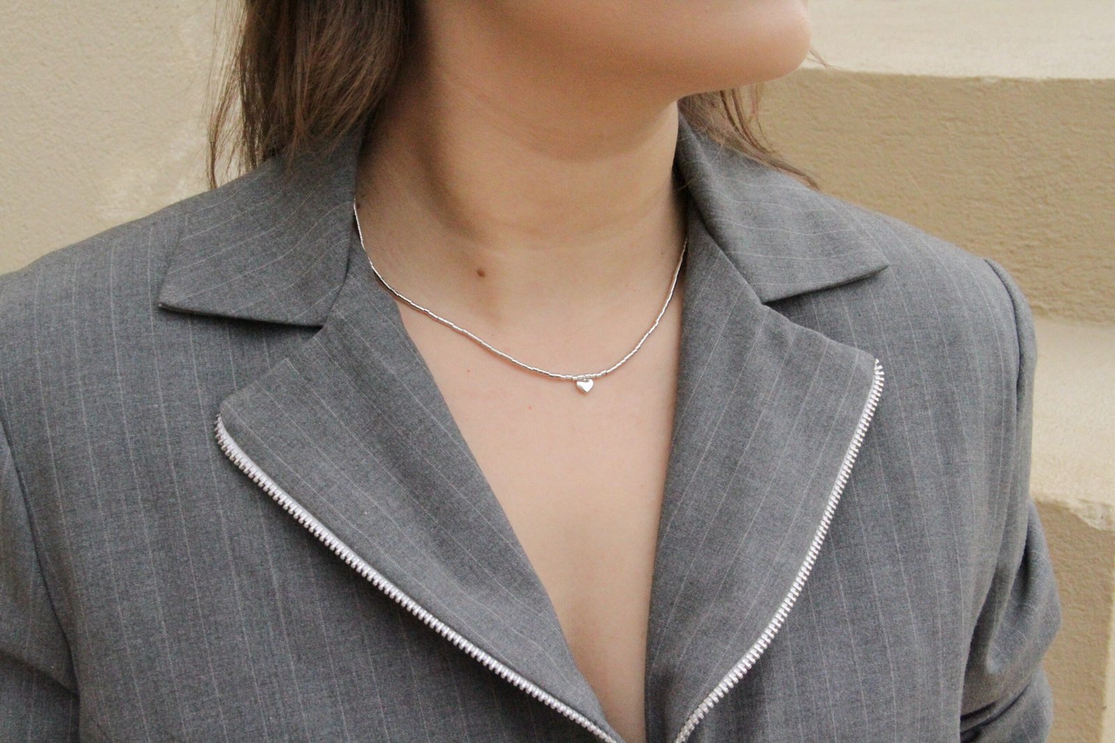 CHOKER CANUTILHO CORAÇÃO LISO Branco