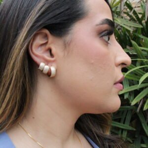 BRINCO TRIO MICRO ZIRCÔNIA Dourado