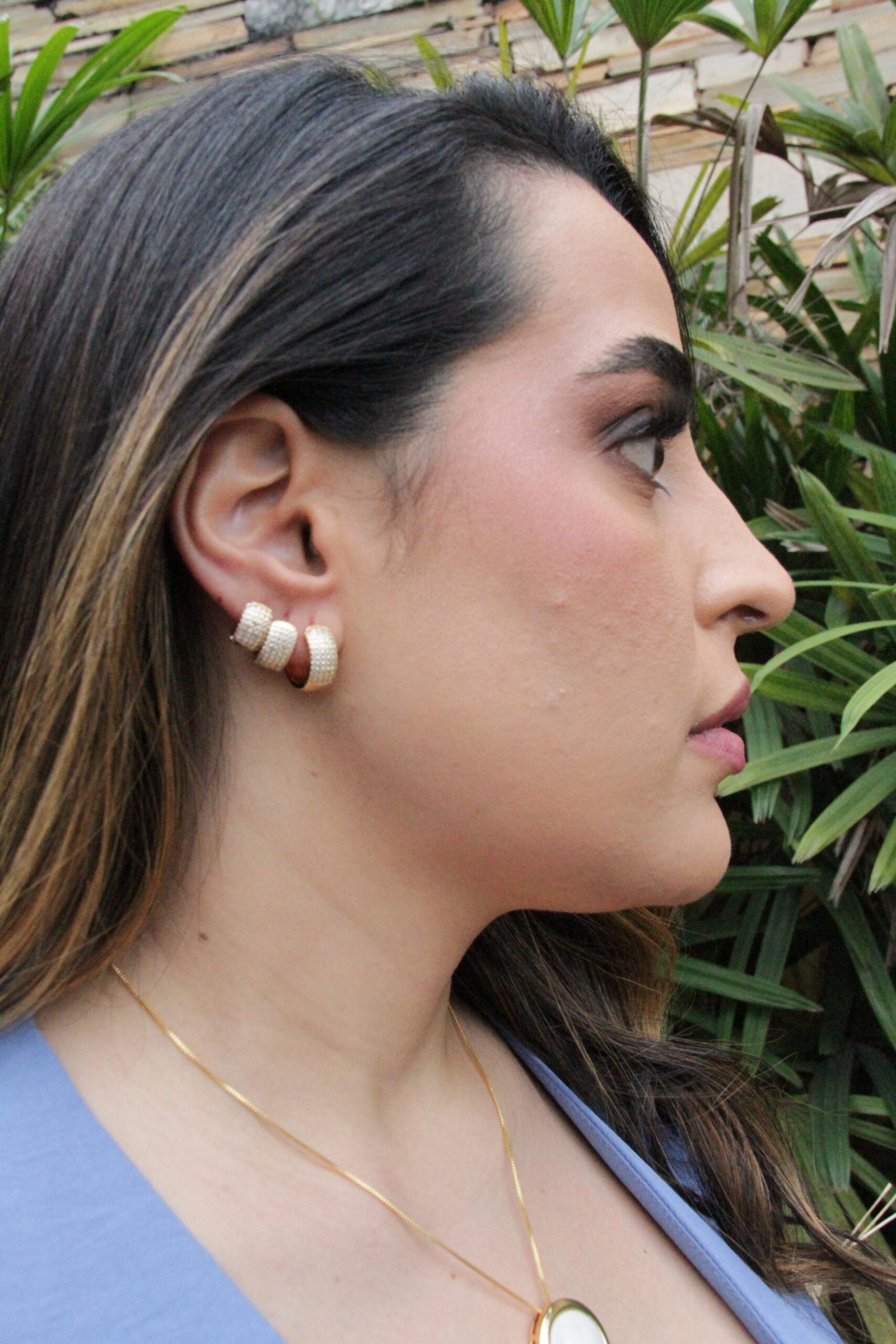 BRINCO TRIO MICRO ZIRCÔNIA Dourado