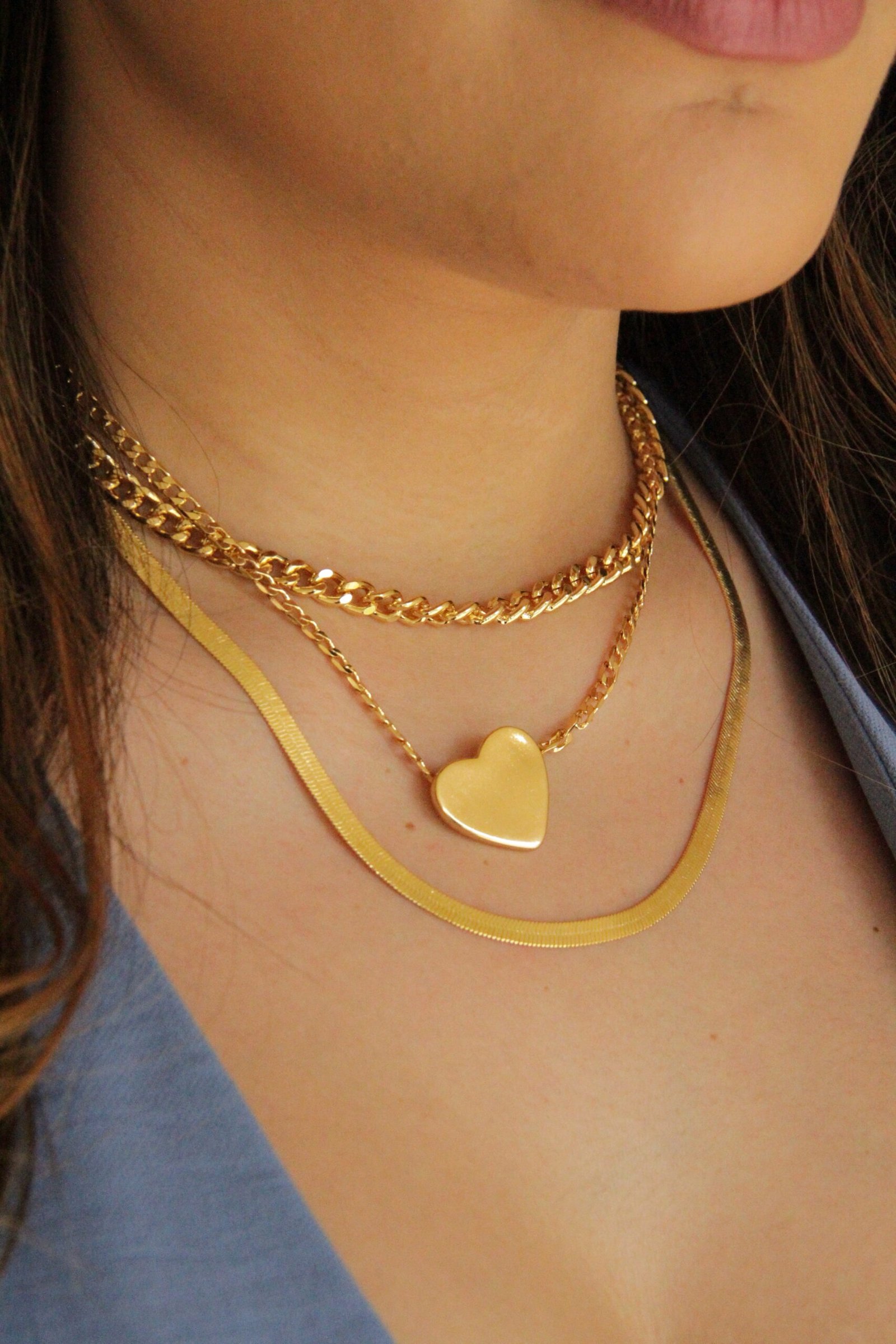 COLAR TRIPLO LISO Dourado