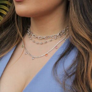 COLAR TRIO MIX CRAVEJADO Branco